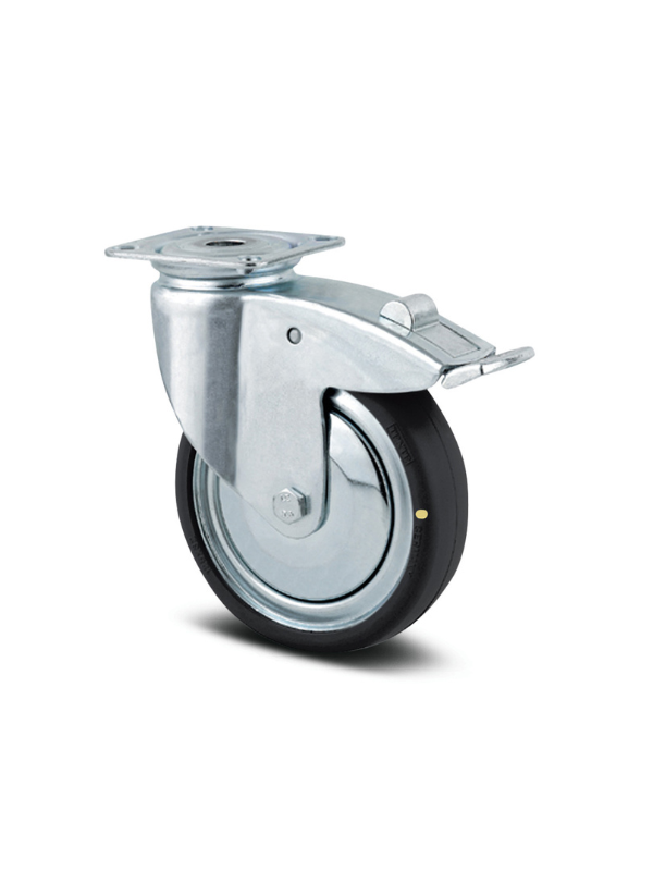 Koło obrotowe z hamulcem mocowane na śrubę