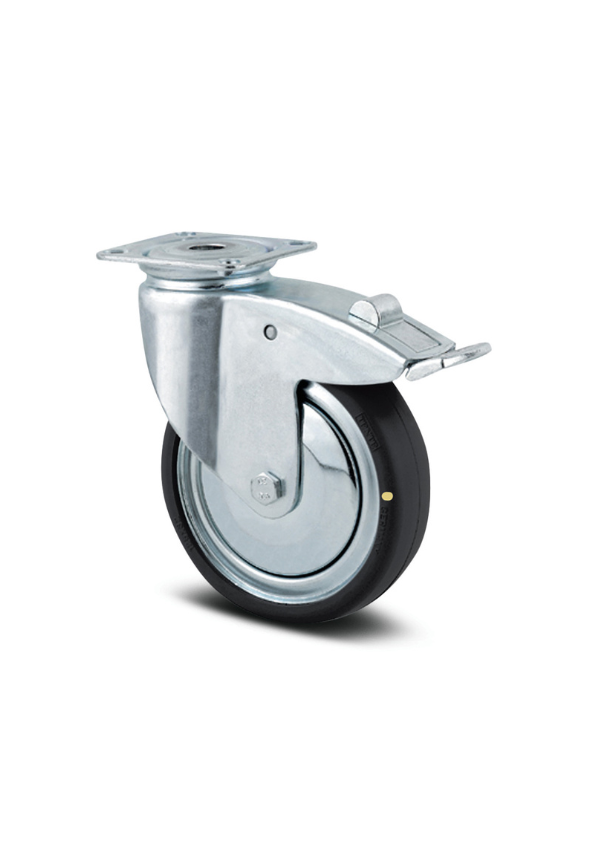 Koło obrotowe z hamulcem mocowane na śrubę